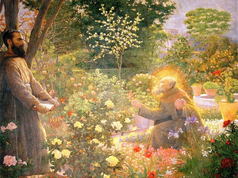 1870-Augusto Mussini - Culto dei fiori - ciclo di S. Serafino - Chiesa dei Cappuccini, Ascoli Piceno